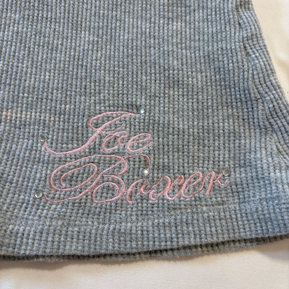 Joe Boxer Womens Gray Pink Waffle Knit Bejeweled PJ Tank Size M - Picture 2 of 9